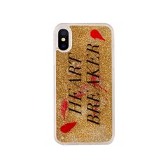 Liquid Case for Apple iPhone X/XS - Tranparent Heartbreaker with Floating Hearts and Glitter