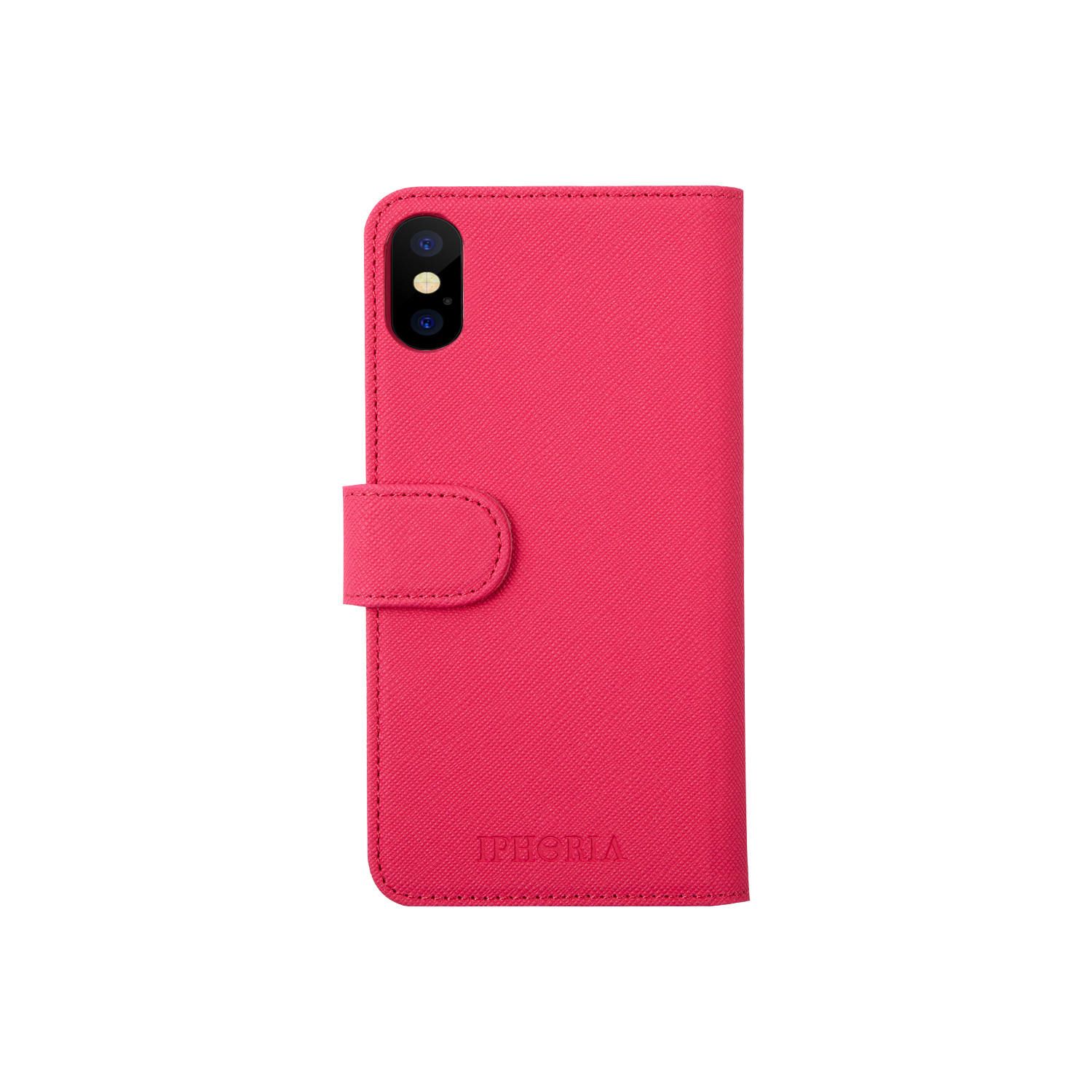 Case for Apple iPhone X/XS - Pink with Golden Pineapple and Studs