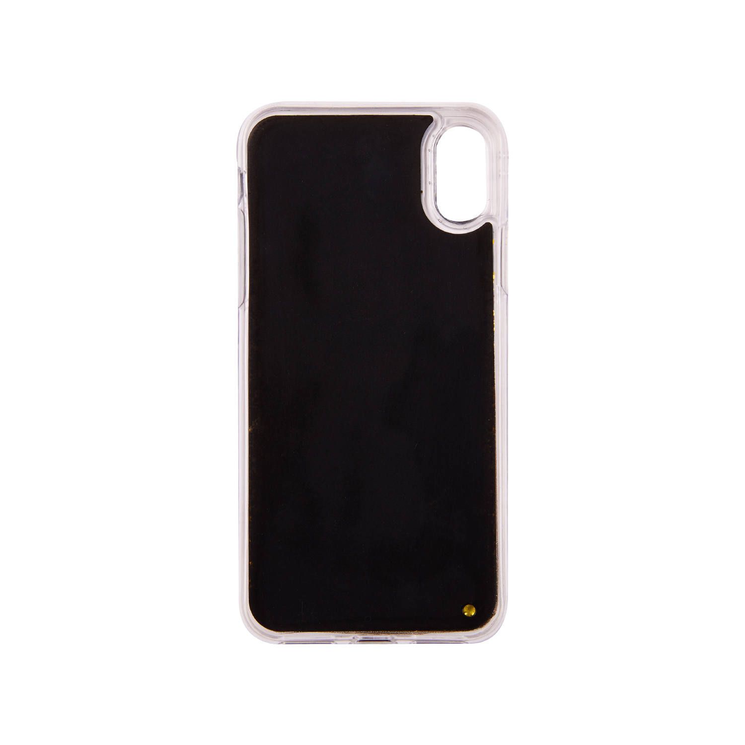 Liquid Case for Apple iPhone X/XS - Nail Polish Black with Golden Glitter