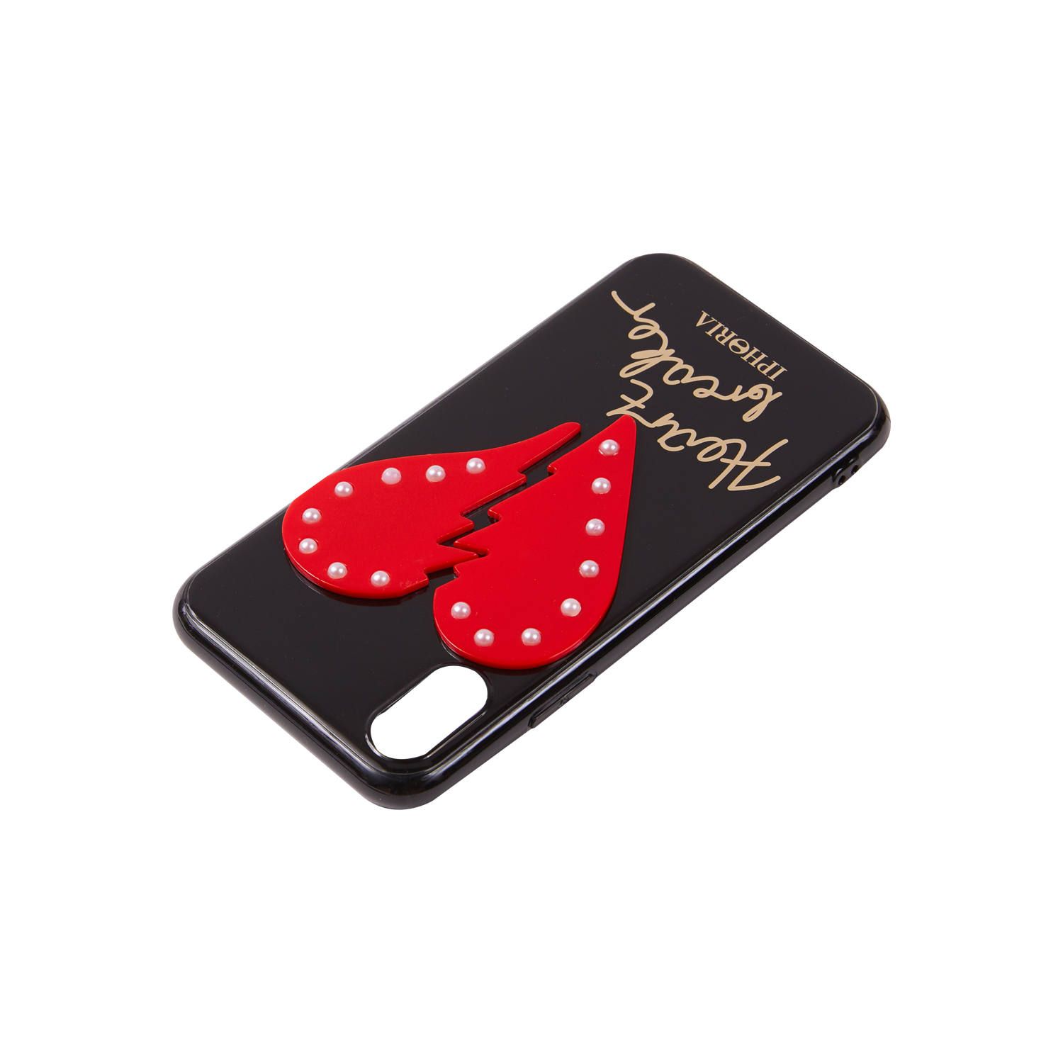 3D Case for Apple iPhone X/XS - Black Heart Breaker