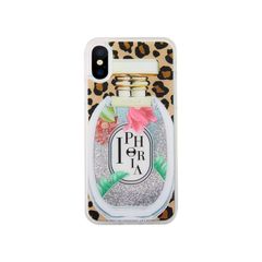 Liquid Case for Apple iPhone X/XS - Perfume Round Multicolor Ornaments and Leo