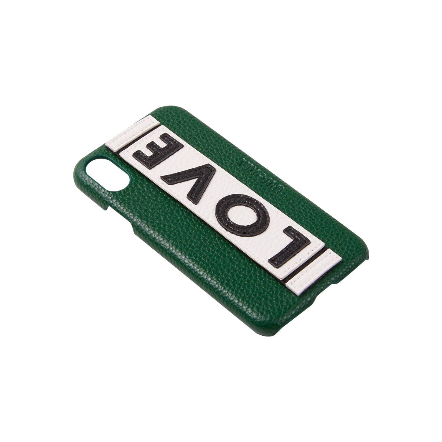 Veggie Leather Case for Apple iPhone X/XS - Green LOVE