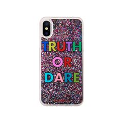 Liquid Case for Apple iPhone X/XS - Black TRUTH OR DARE Glitter