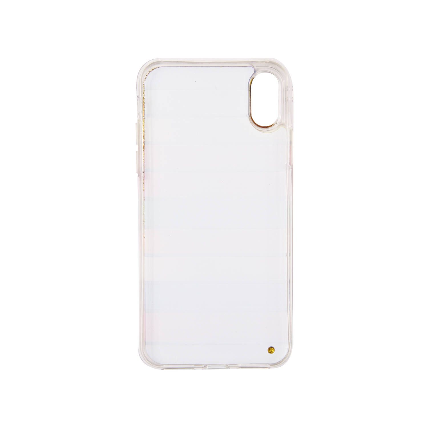 Liquid Case for Apple iPhone X/XS - Multicolor Strips Oh lala Golden Glitter