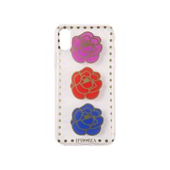 Case for Apple iPhone X/XS - Transparent Three Roses with Studs