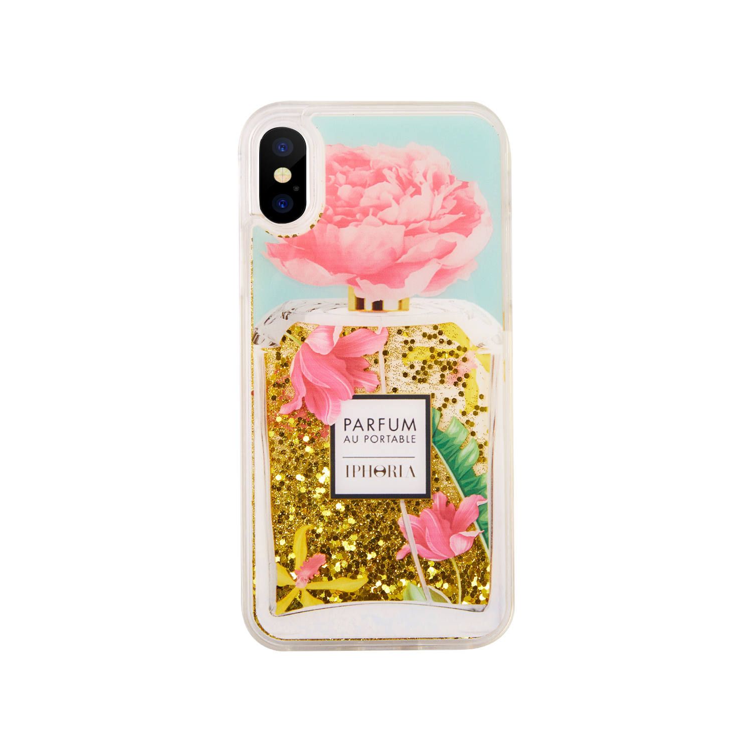 リキッドケース グリッター 香水瓶 iPhoneケース - Perfume Rose