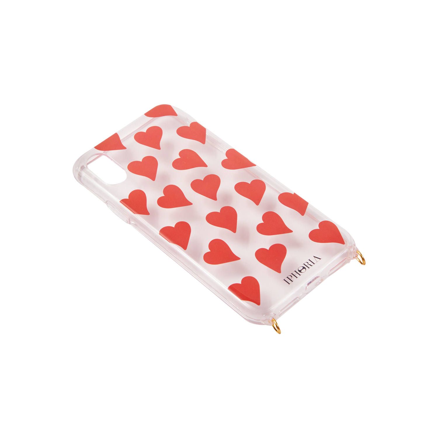 Necklace Case for Apple iPhone X/XS - Transparent Hearts