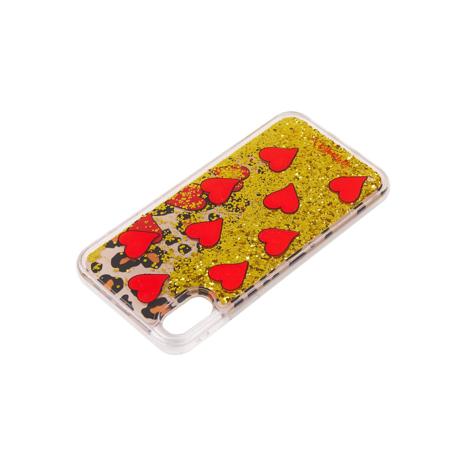 Liquid Case for Apple iPhone X/XS - Leo with Red Hearts