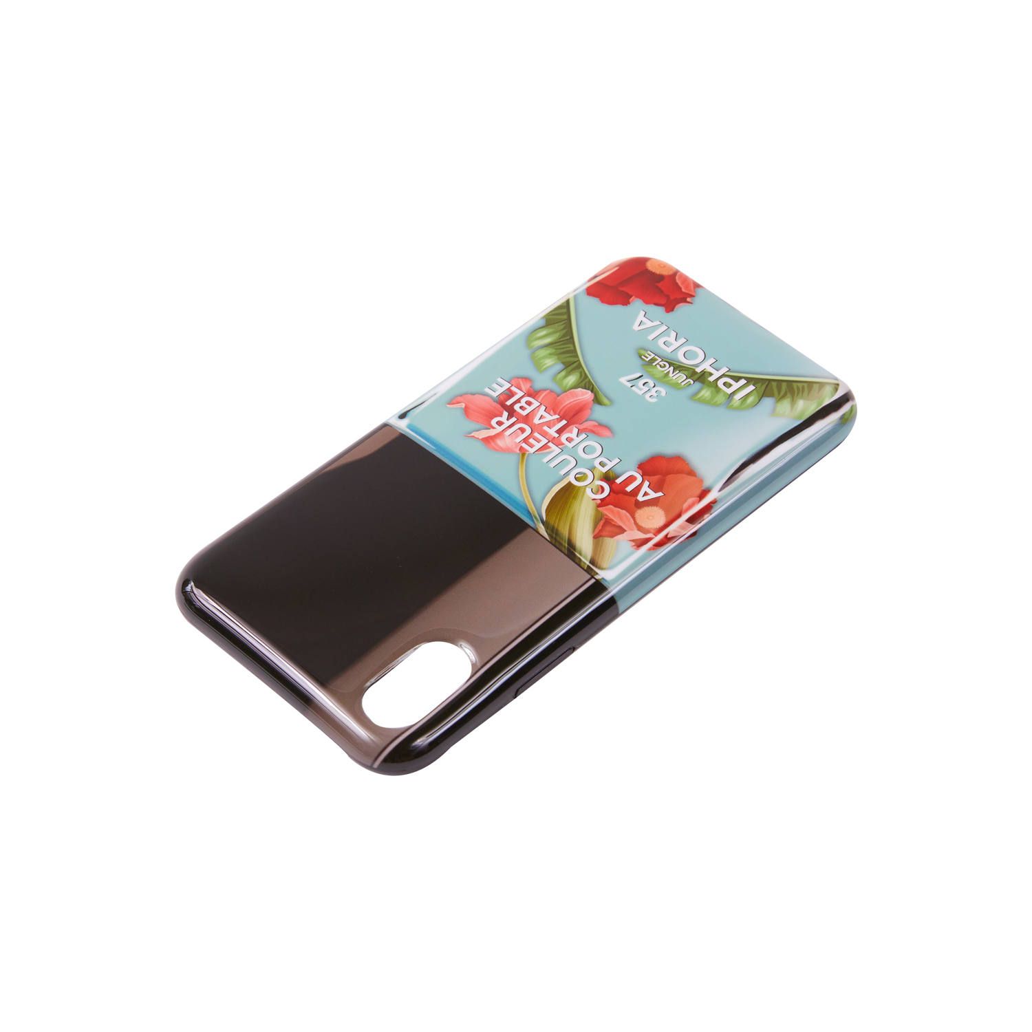 Case for Apple iPhone X/XS - Nailpolish Blue with Flowers