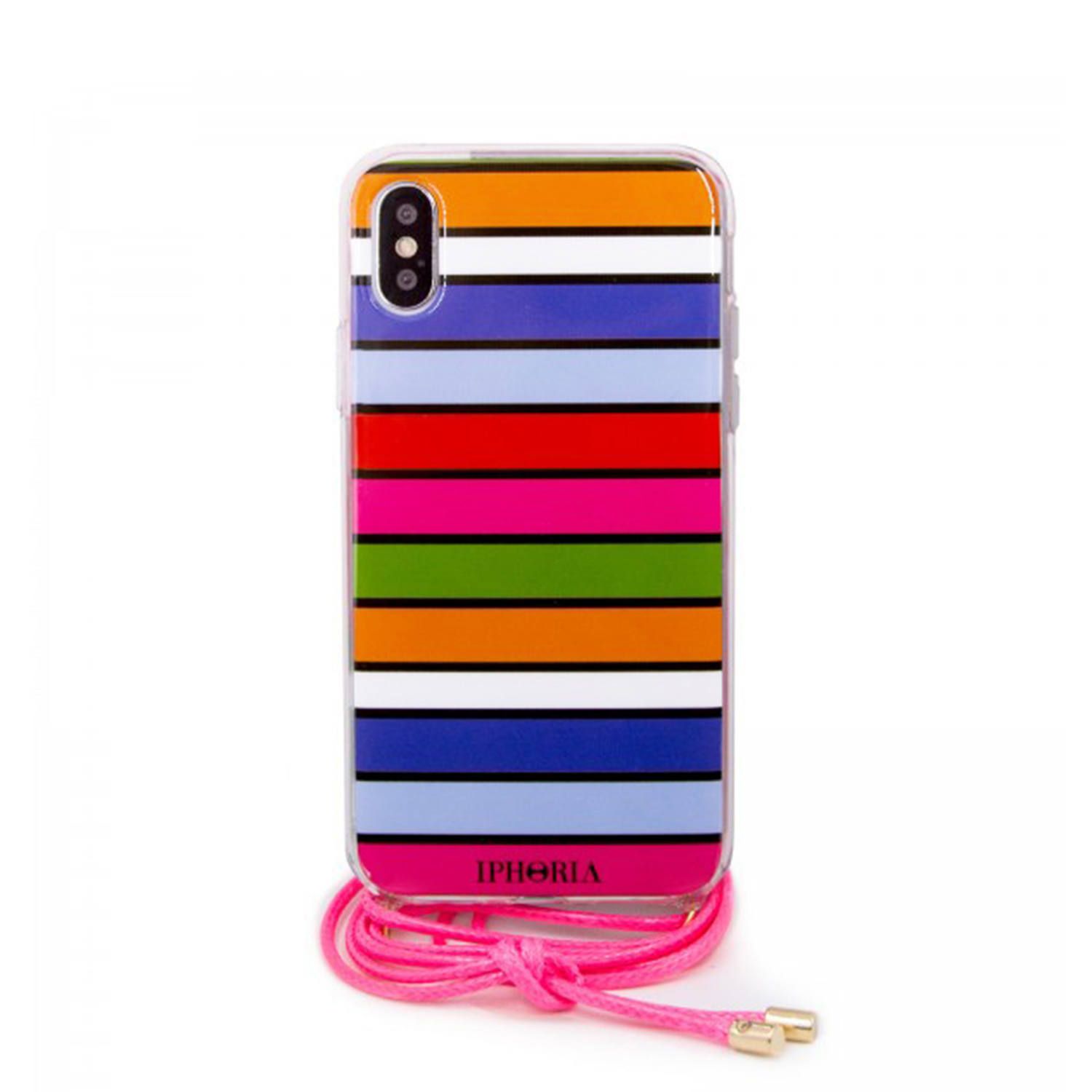 Necklace Case for Apple iPhone X/XS - Multicolor Stripes