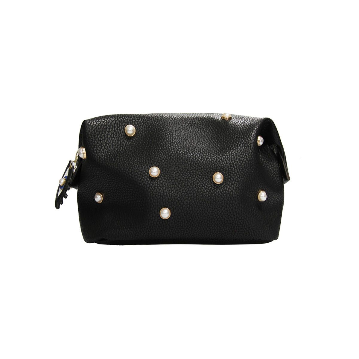 Washbag - Pearl Black with Eyes Charm