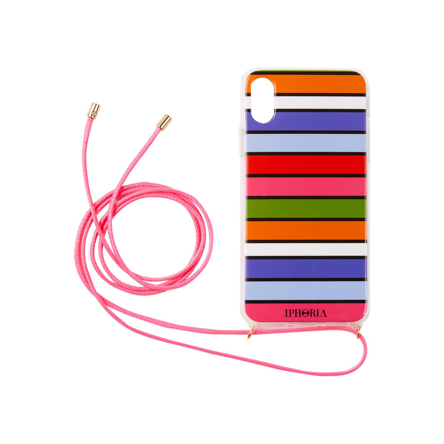 Necklace Case for Apple iPhone X/XS - Multicolor Stripes