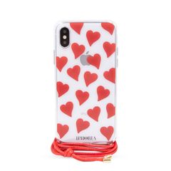 Necklace Case for Apple iPhone X/XS - Transparent Hearts
