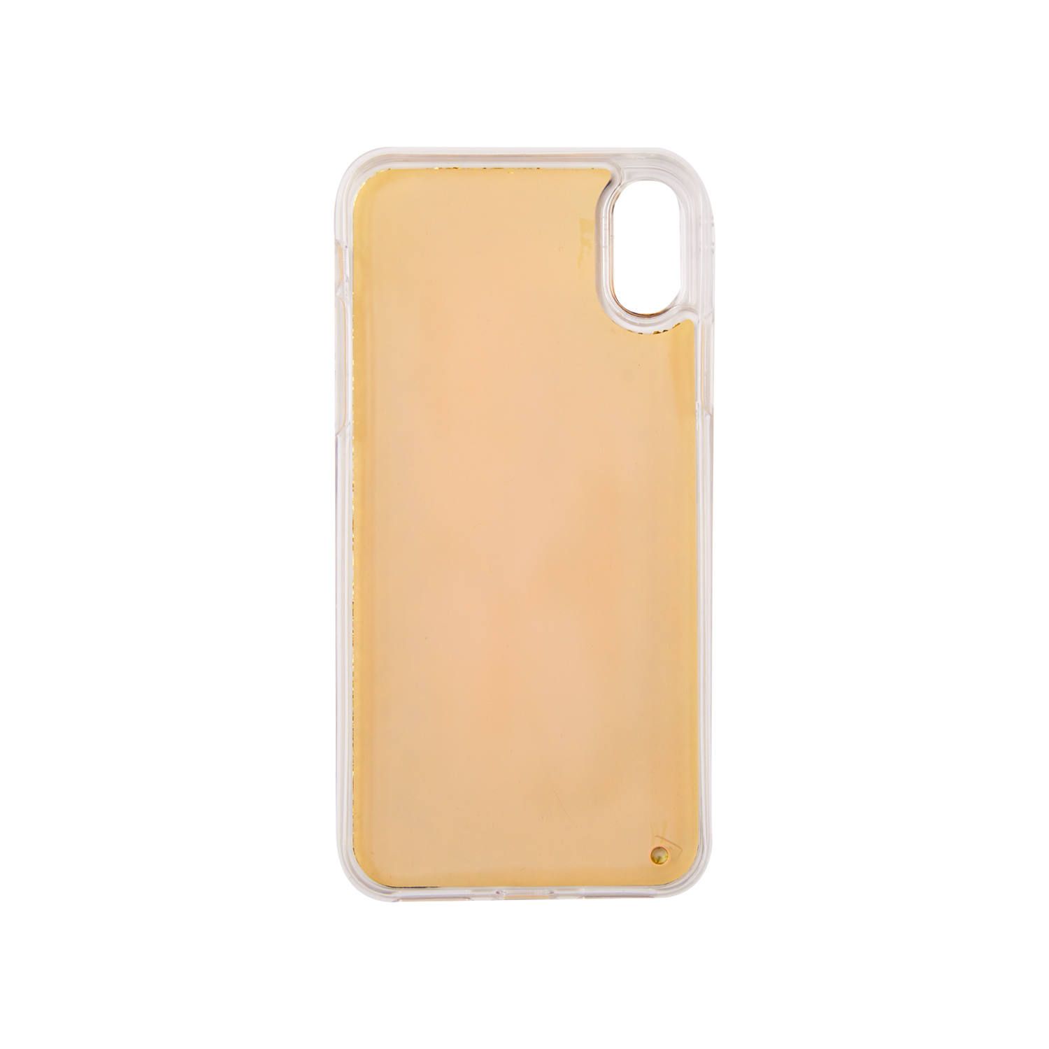 Liquid Case for Apple iPhone X/XS - Perfume Round Golden Glitter