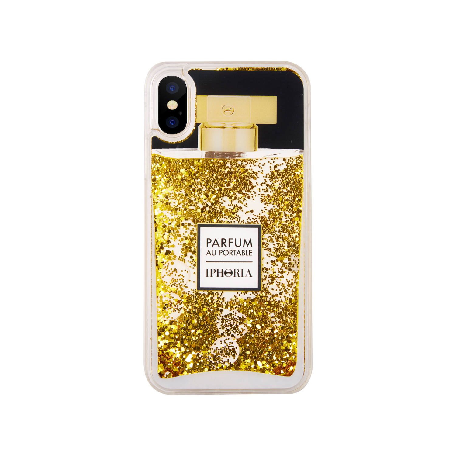 リキッドケース グリッター 香水瓶 iPhoneケース - Perfume Golden Glitter【iPhone X/XS】 | IPHORIA