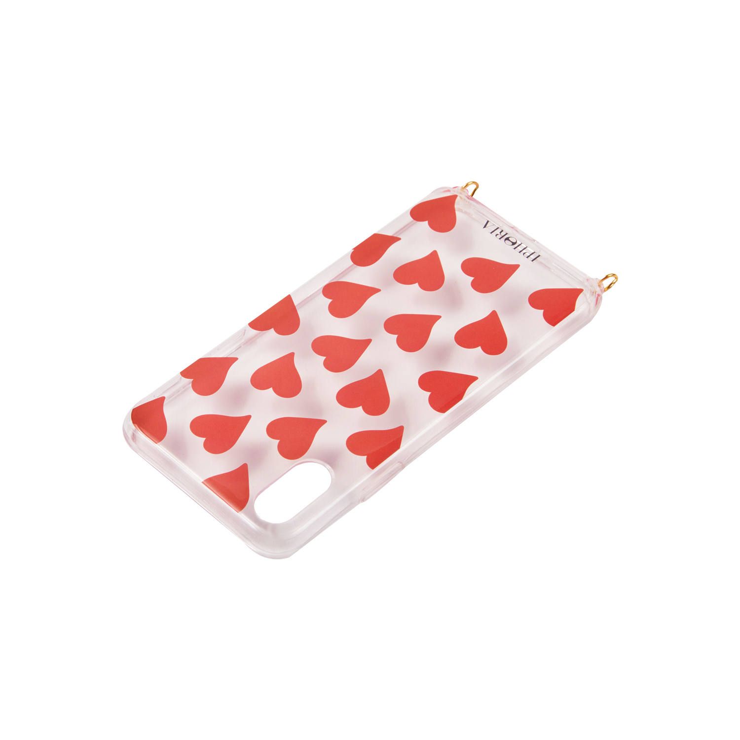 Necklace Case for Apple iPhone X/XS - Transparent Hearts