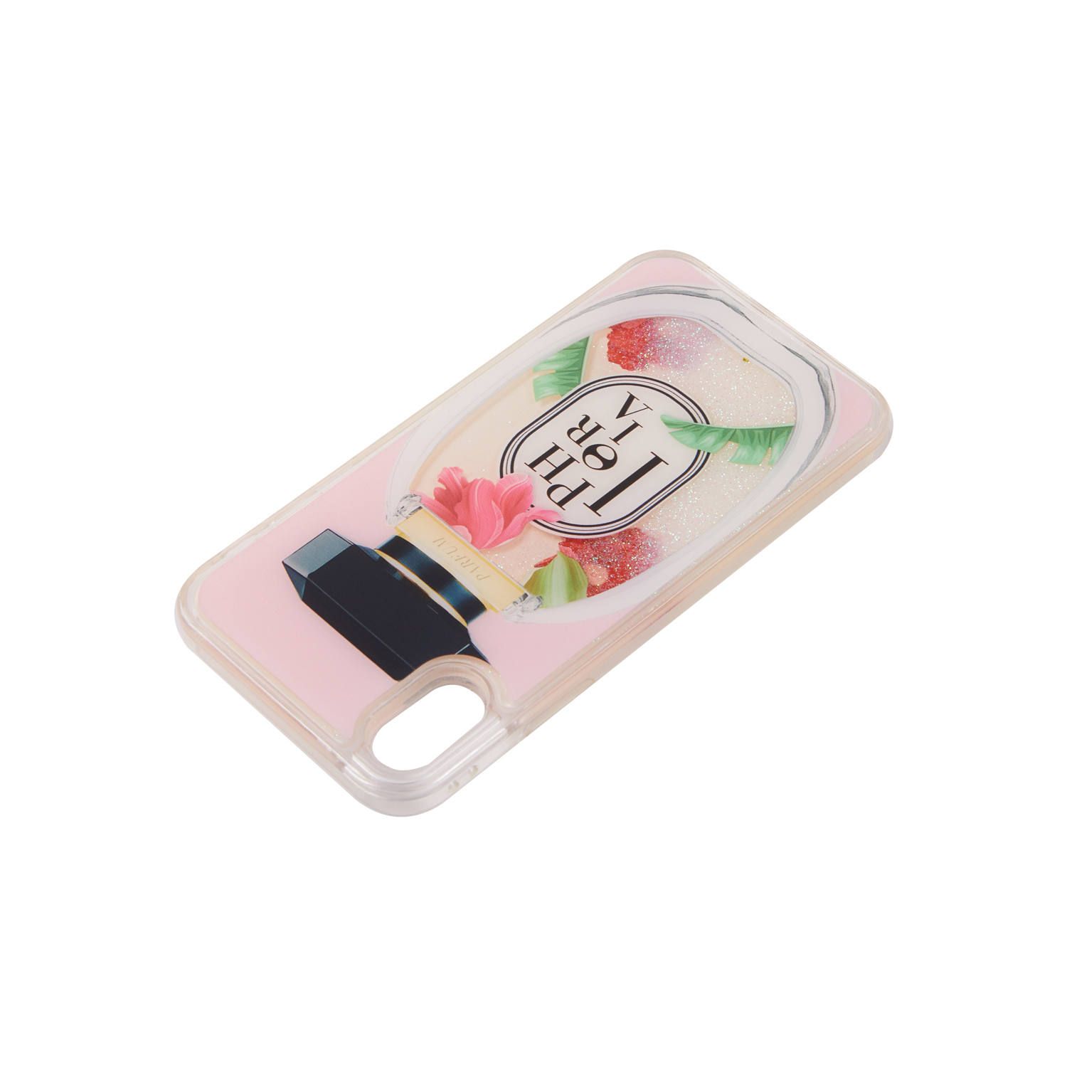 Liquid Case for Apple iPhone X/XS - Perfume Round Multicolor Ornaments