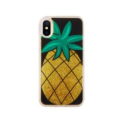 Liquid Case for Apple iPhone X/XS - Pineapple with Golden Glitter