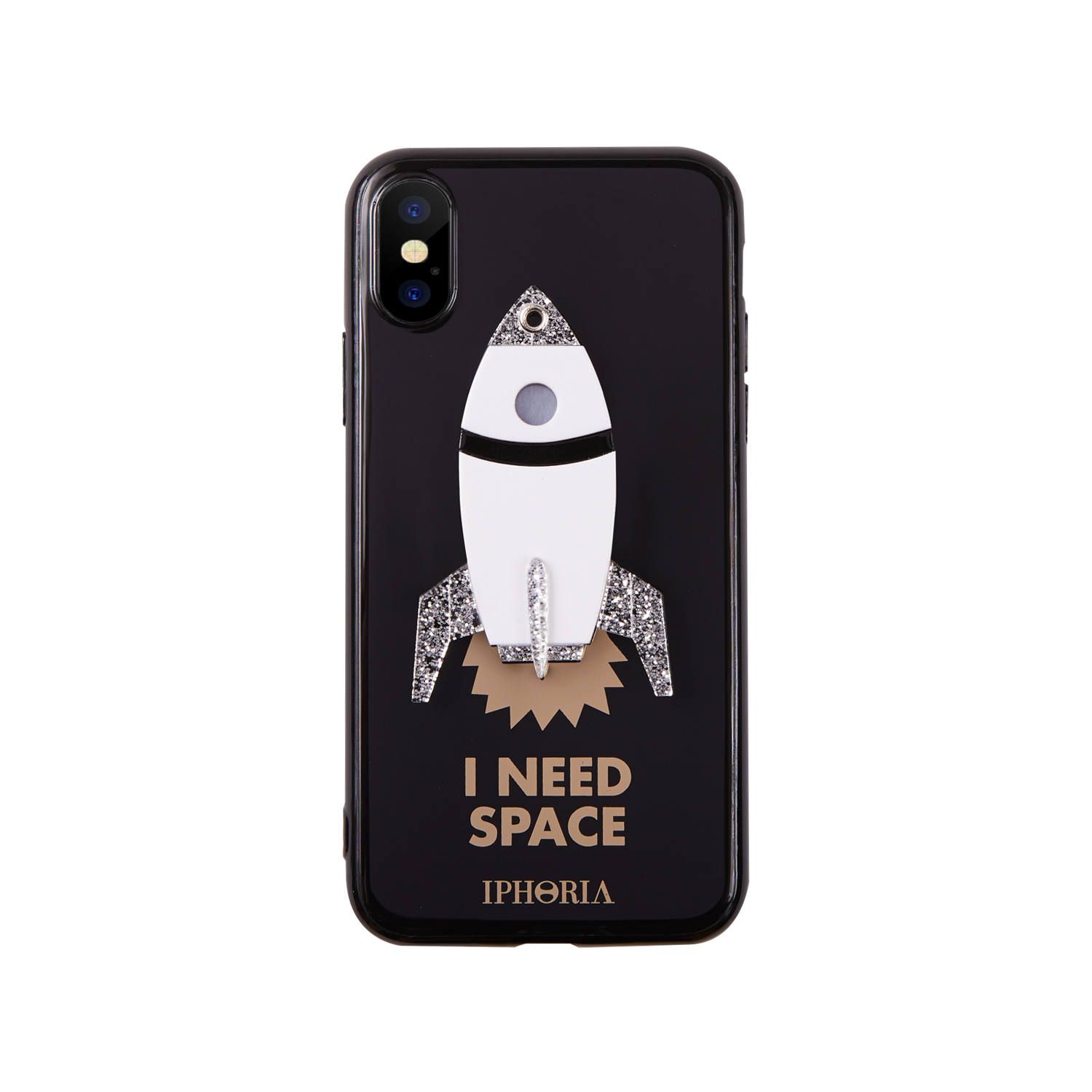 Case with Mirror for Apple iPhone X/XS - Black I Need Space
