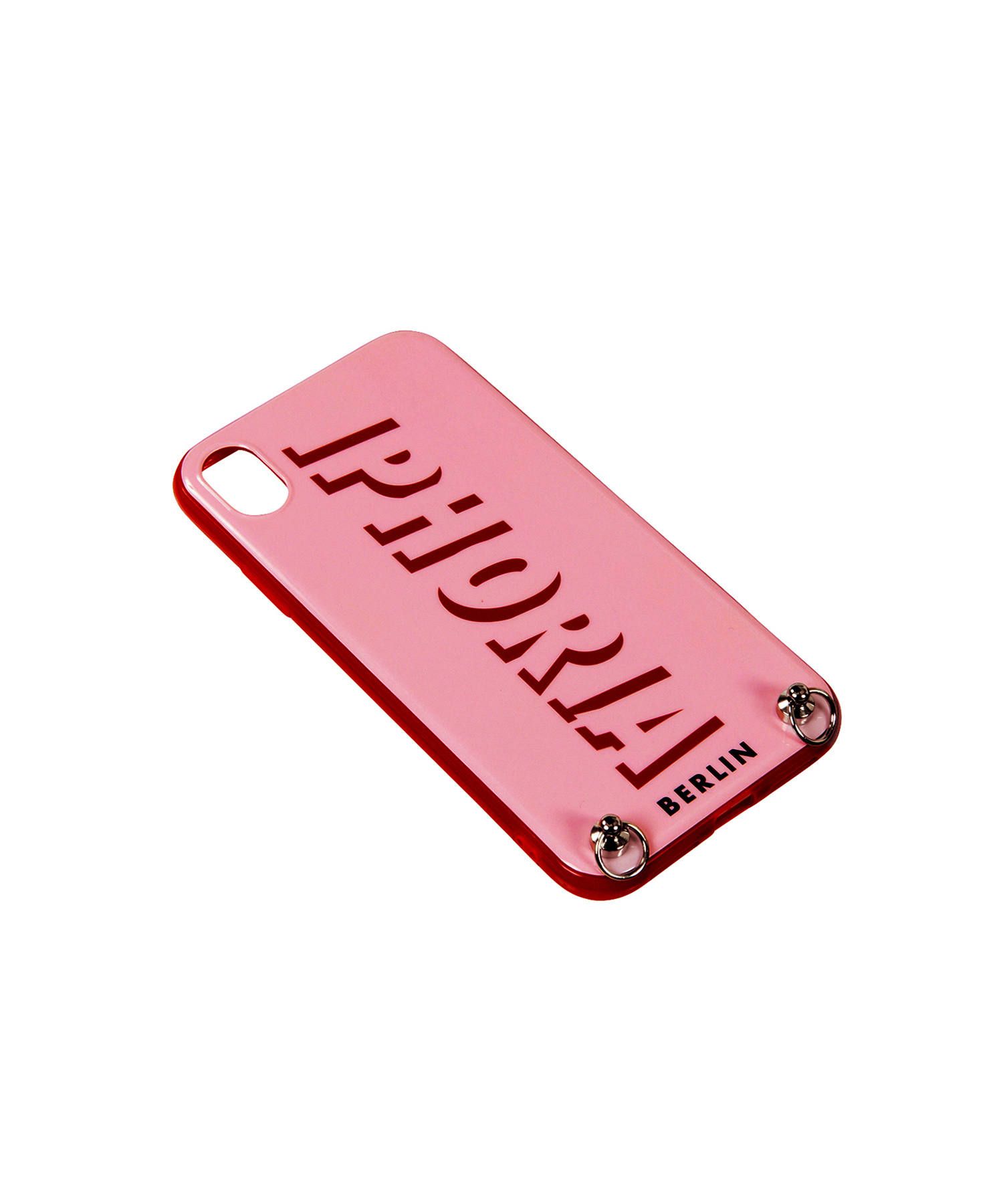 Necklace Case for Apple iPhone XR with Red/Rose Strap - Iphoria Nude