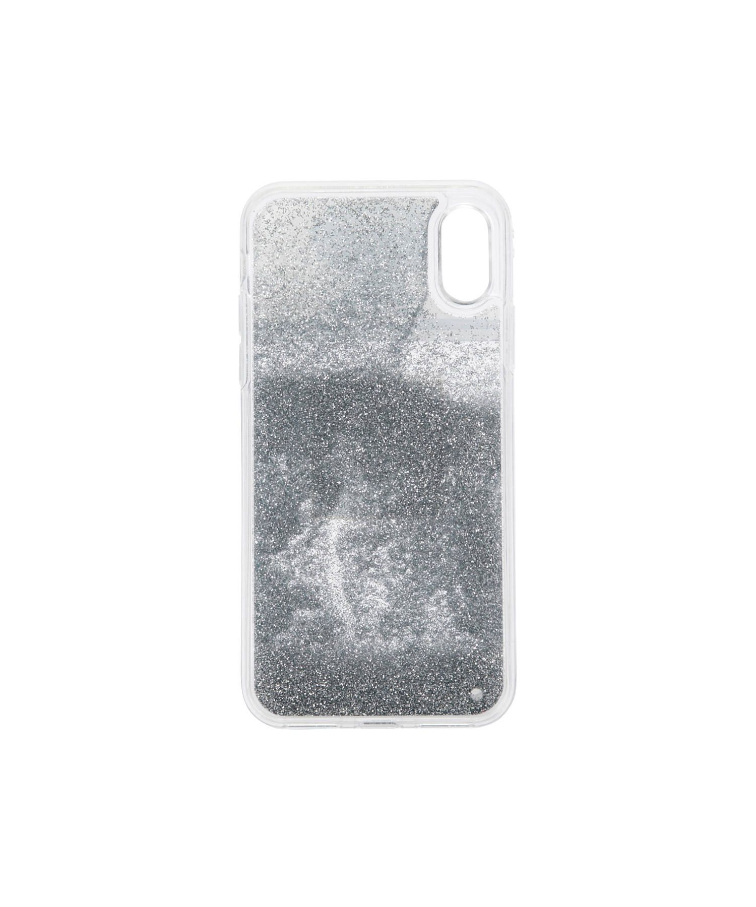 リキッドケース グリッター 香水瓶 iPhoneケース - Silver Glitter