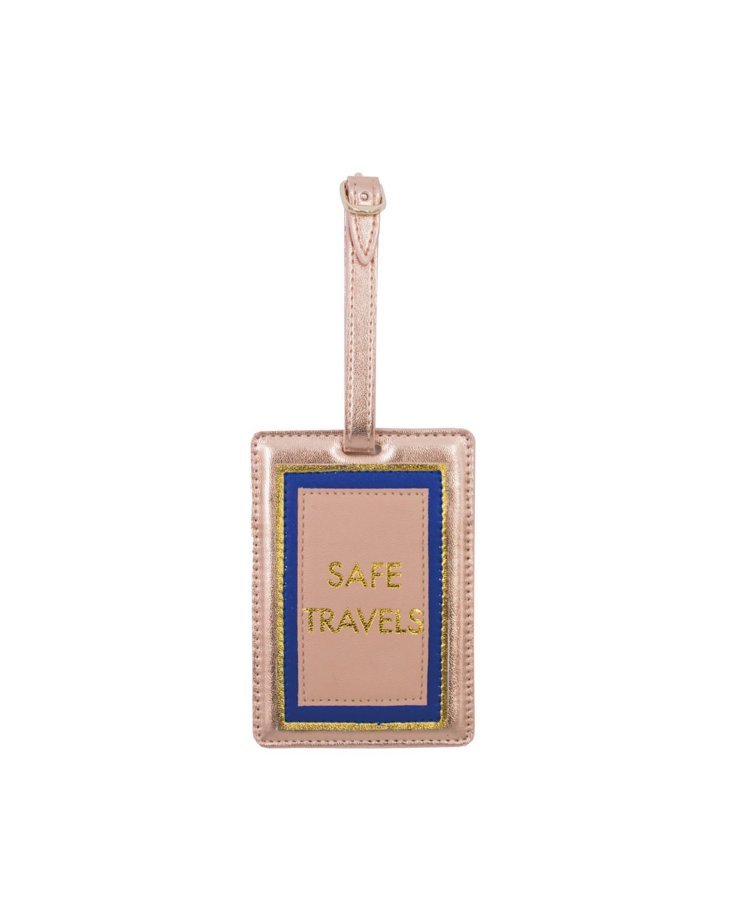 Luggage Tag - Safe Travels Peach