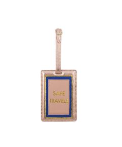 Luggage Tag - Safe Travels Peach
