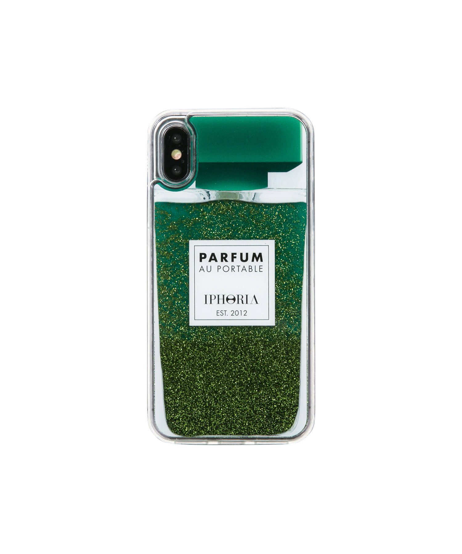 リキッドケース グリッター 香水瓶 iPhoneケース - Perfume Green【iPhone X/XS】 | IPHORIA