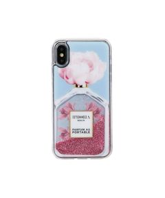 Liquid Case for Apple iPhone X/XS - Perfume Oblique Flower Light Blue