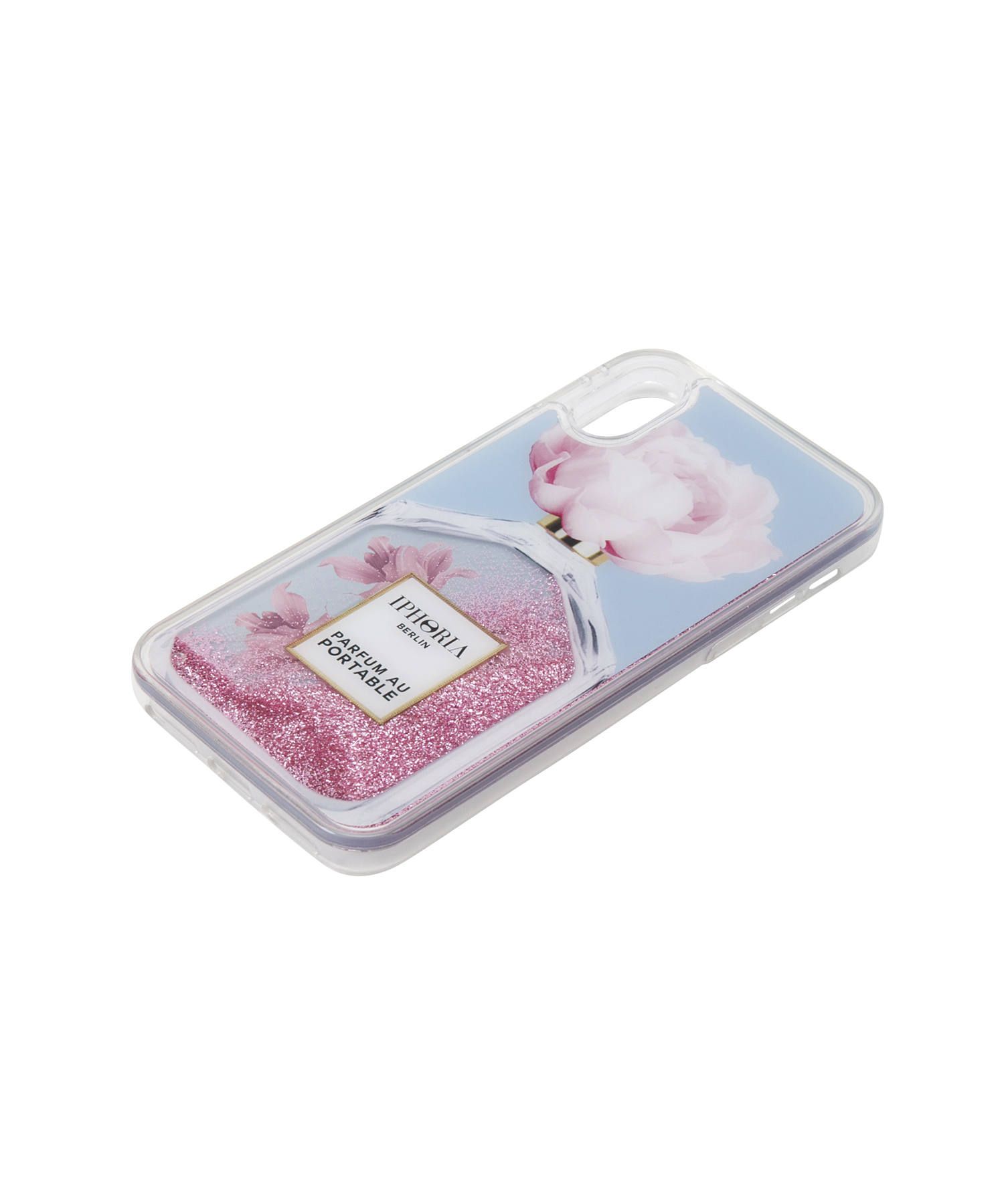 Liquid Case for Apple iPhone X/XS - Perfume Oblique Flower Light Blue