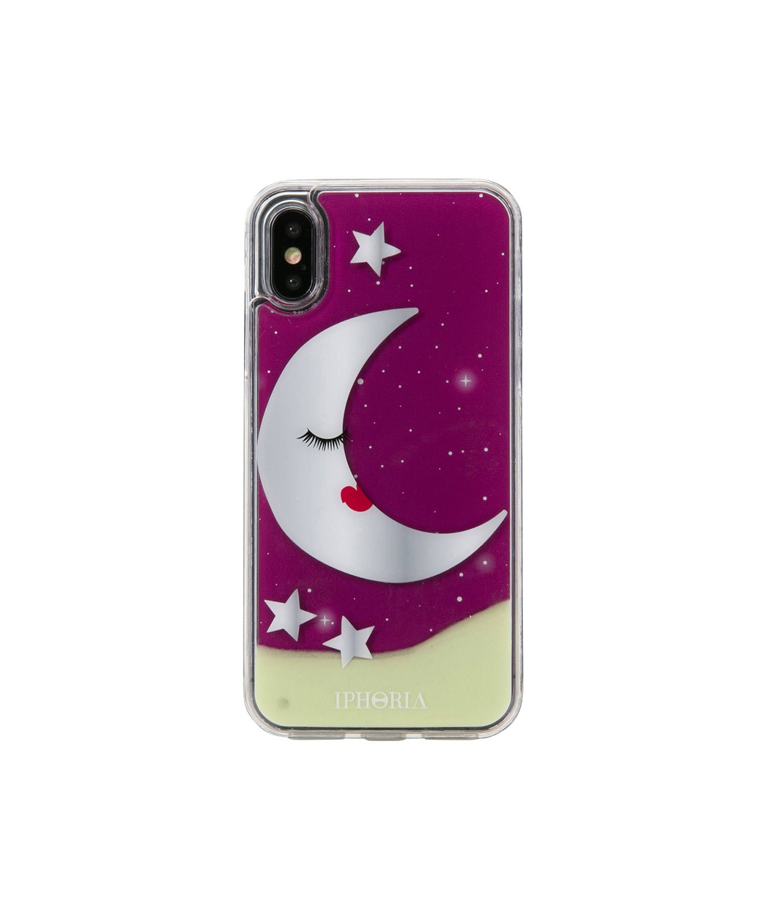 リキッドケース グリッター 香水瓶 iPhoneケース - Moon With Stars