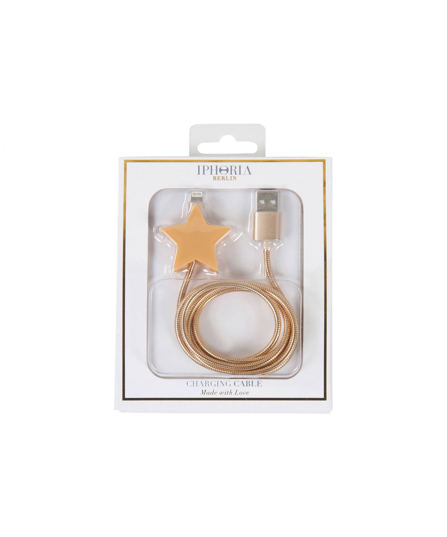 Charging Cable for Apple iPhone - Metallic Star Gold