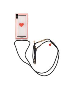 Necklace Case for Apple iPhone X/XS - Transparent Red Heart