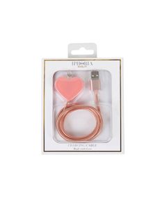 Charging Cable for Apple iPhone - Metallic Heart Rosa