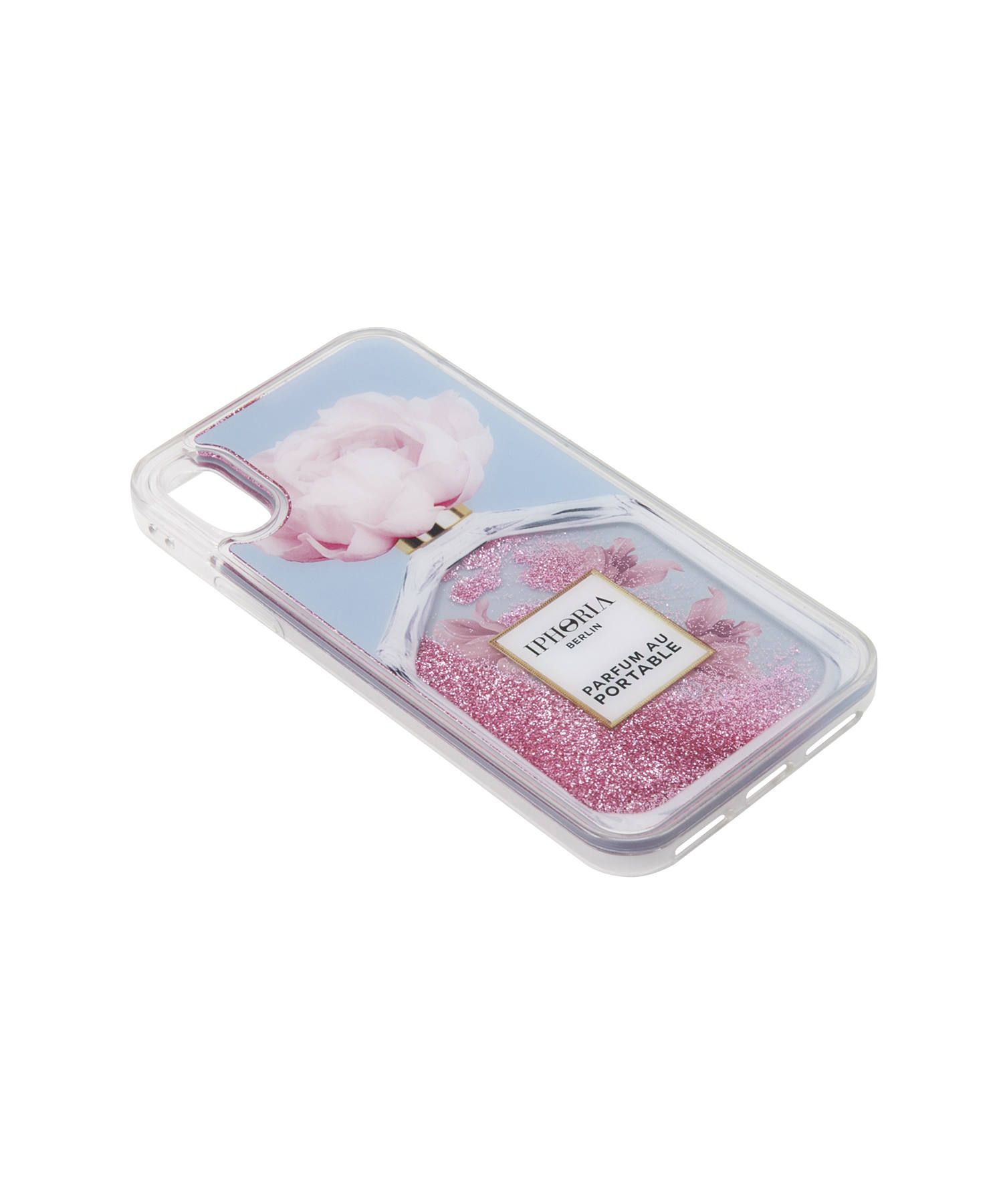 Liquid Case for Apple iPhone X/XS - Perfume Oblique Flower Light Blue