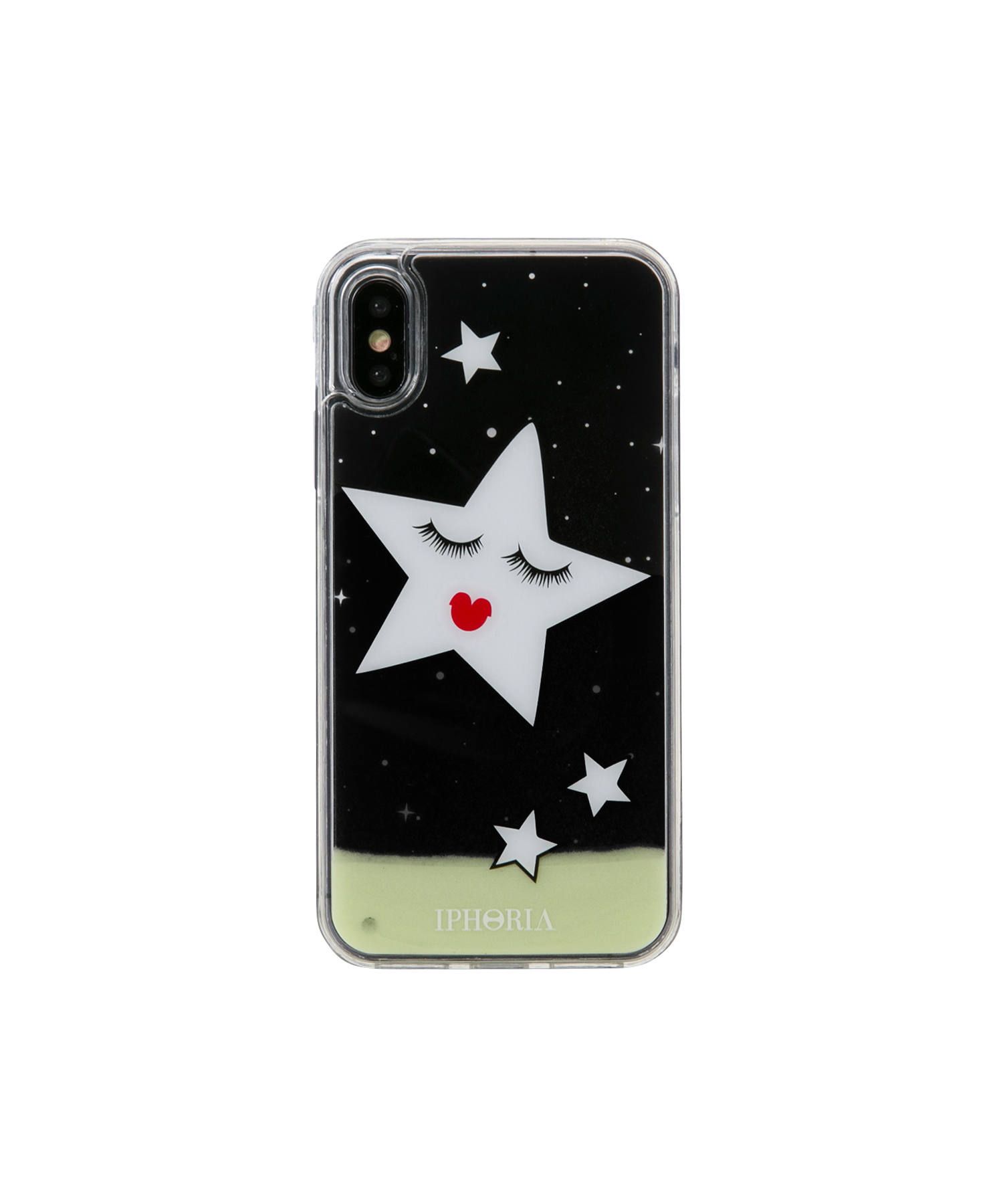 リキッドケース グリッター 香水瓶 iPhoneケース - Stars Black Gold