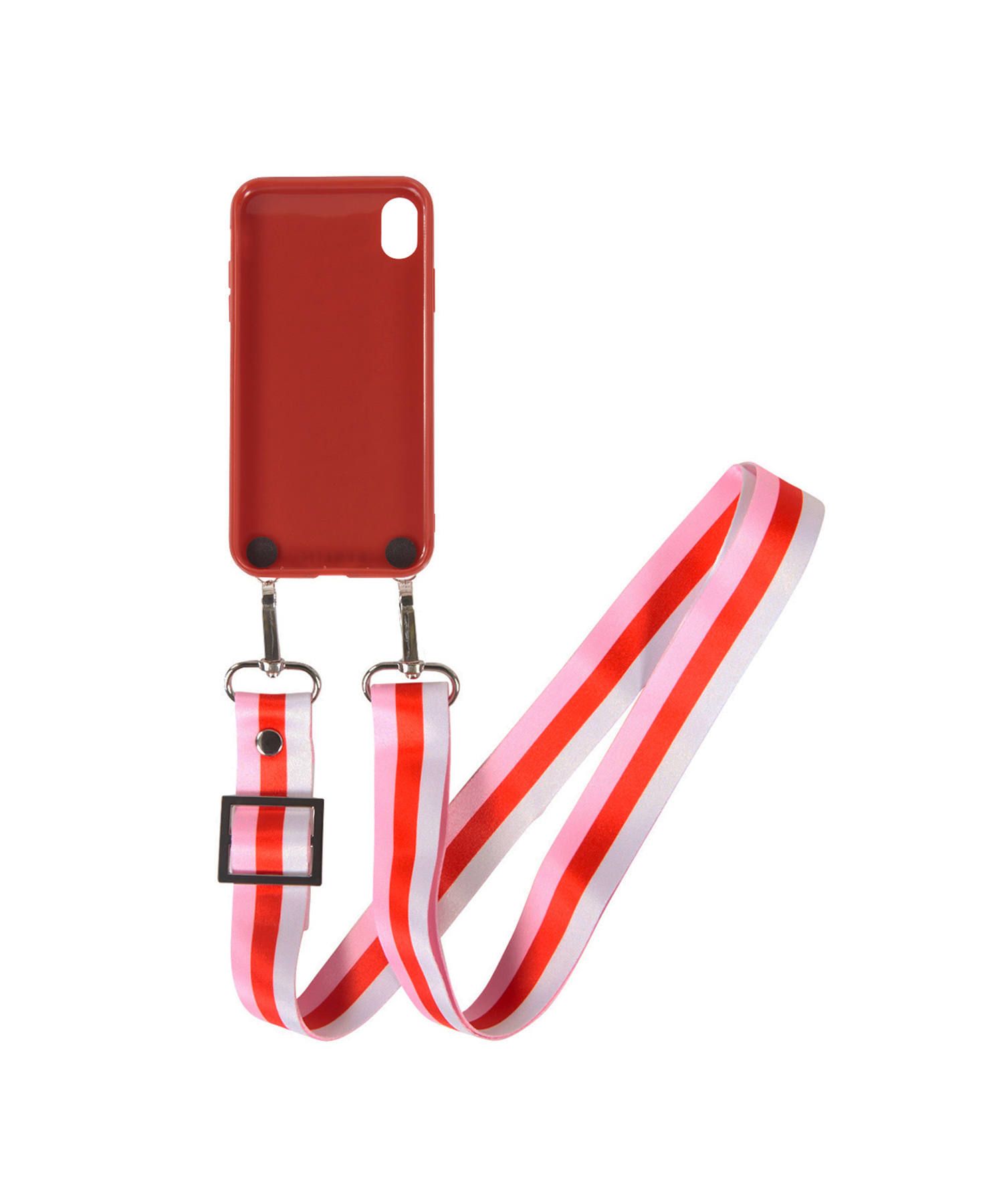 Necklace Case for Apple iPhone XR with Red/Rose Strap - Iphoria Nude