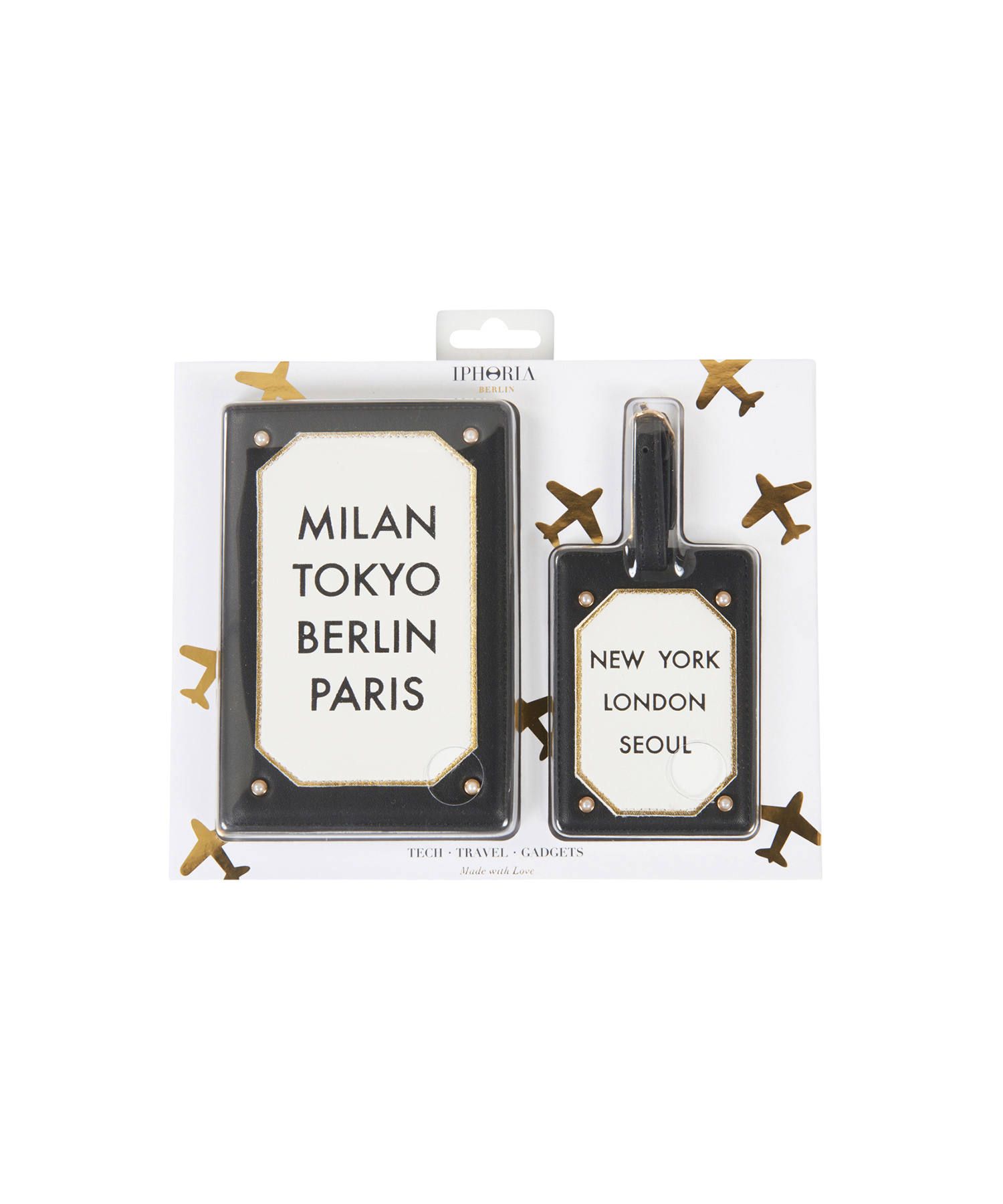Travel kit (Passport Holder-Luggage Tag) - Milan Berlin Tokyo
