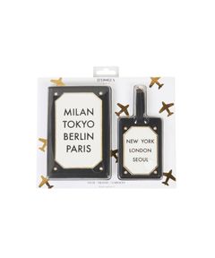 Travel kit (Passport Holder-Luggage Tag) - Milan Berlin Tokyo