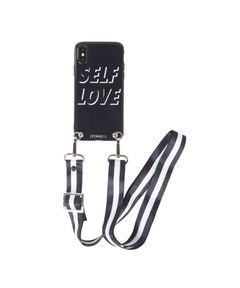 Necklace Case for Apple iPhone X/XS with Black/White Strap - Selflove