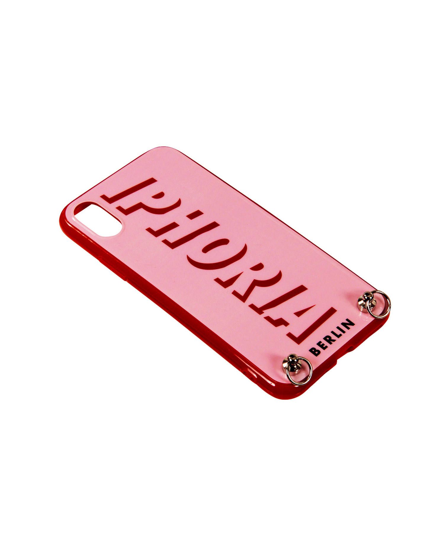 Necklace Case for Apple iPhone X/XS with Red/Rose Strap - Iphoria Nude