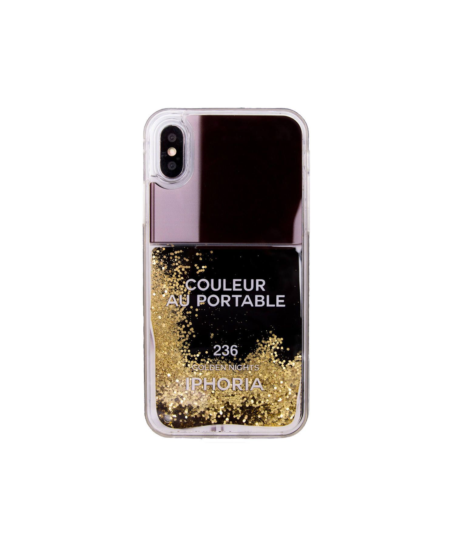 Liquid Case for Apple iPhone X/XS - Nailpolish Black Gold
