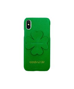 Veggie Leather Case for Apple iPhone X/XS - Green Good Luck