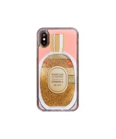 Liquid Case for Apple iPhone X/XS - Perfume Round Coral Stripes