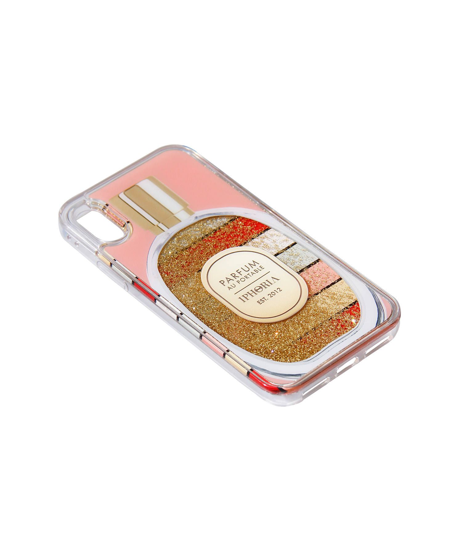 Liquid Case for Apple iPhone X/XS - Perfume Round Coral Stripes