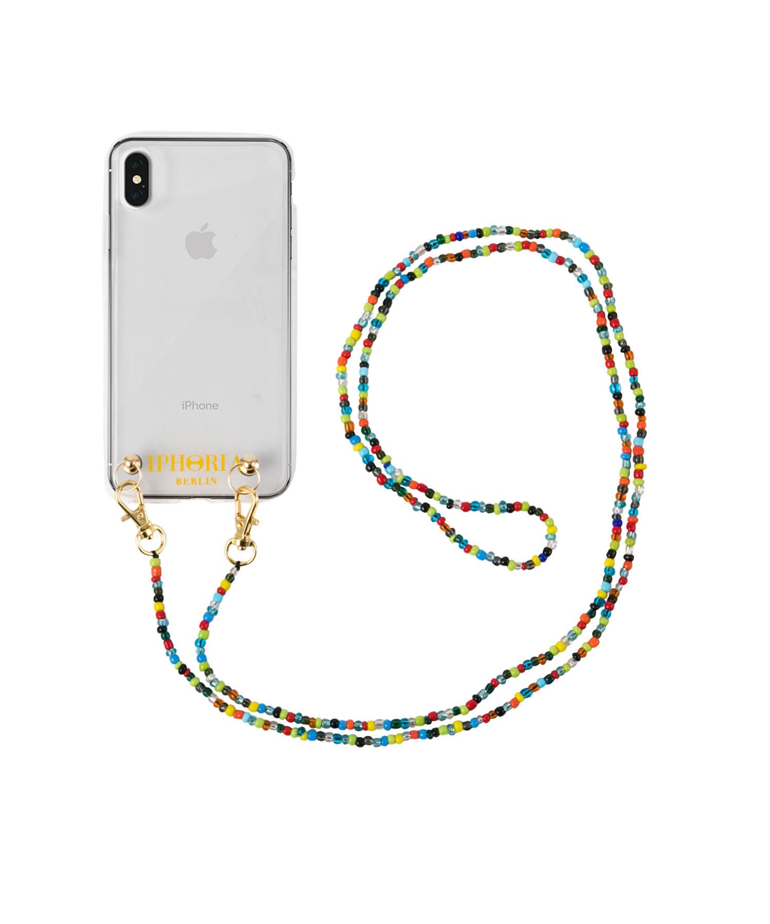 Necklace Pearl Case for iPhone X/XS - Colorful Glass Pearls