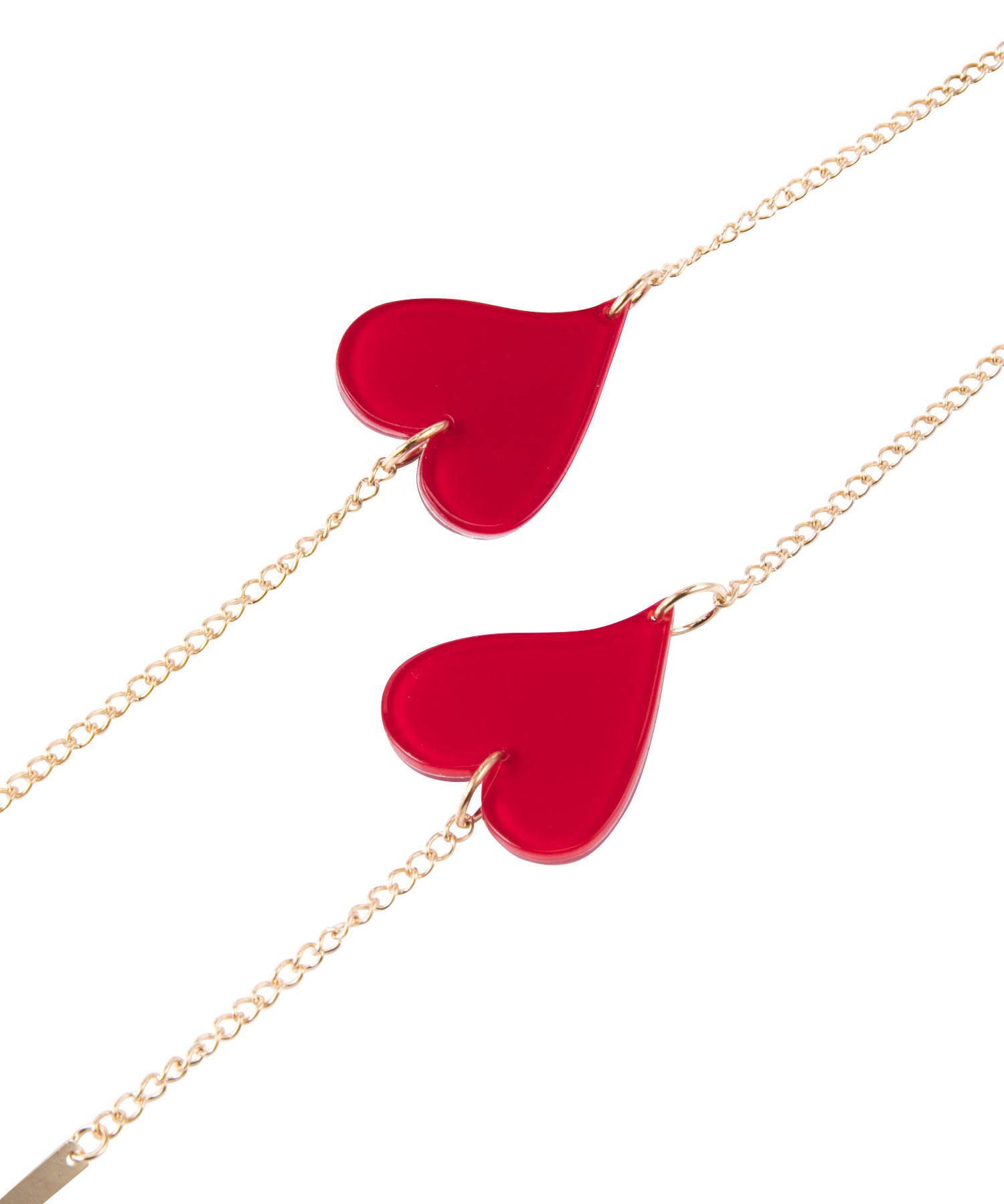 Glasses Strap gold plated - Red Heart