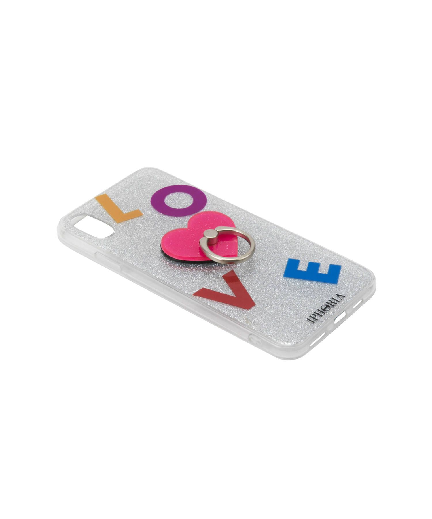 Case for Apple iPhone XS Max - Ring Silver Glitter Pink Heart