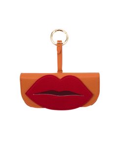 Glasses Case with Bag Holder - Orange with Lips