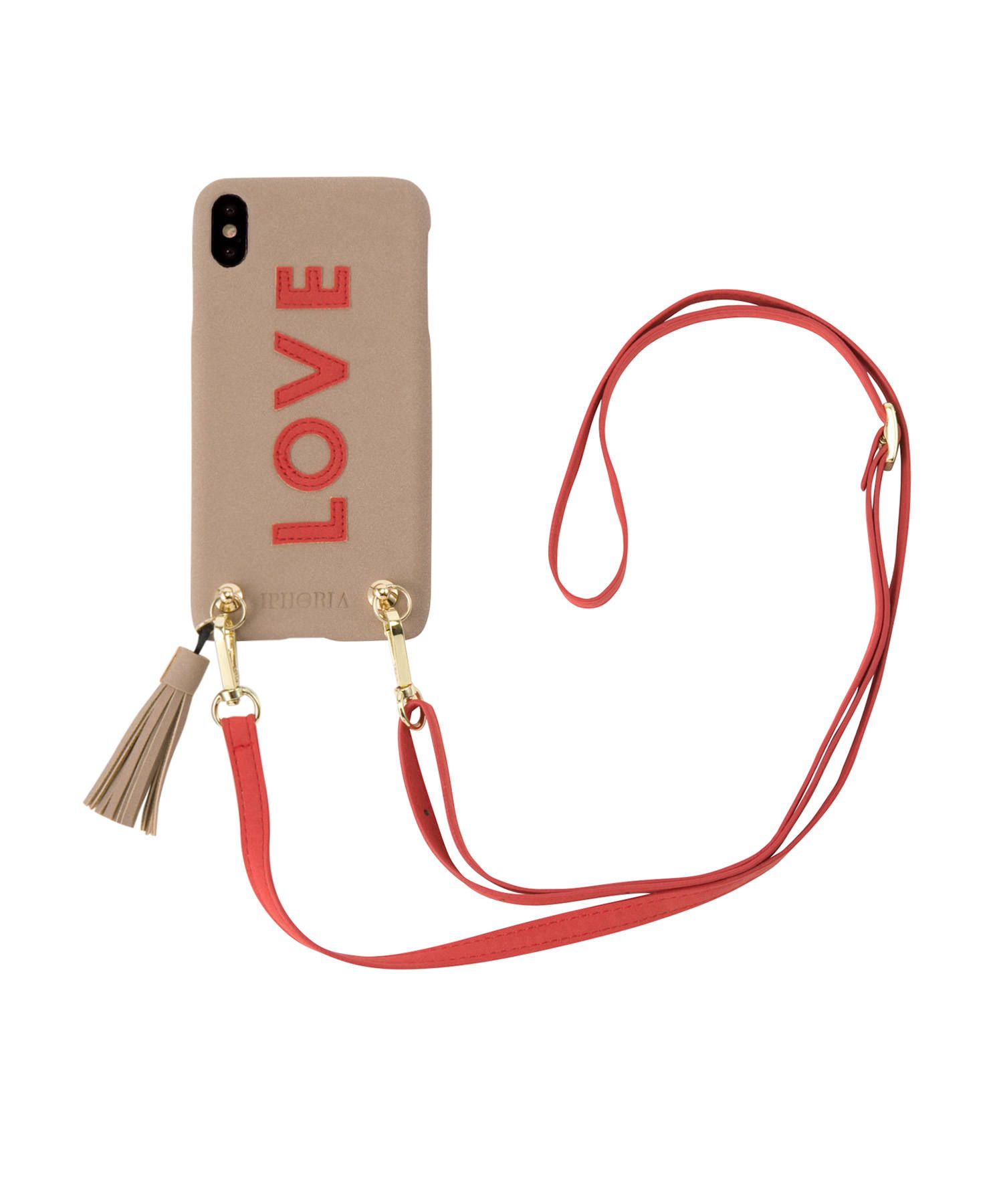 Necklace Strap Case for iPhone XS Max - Beige Love